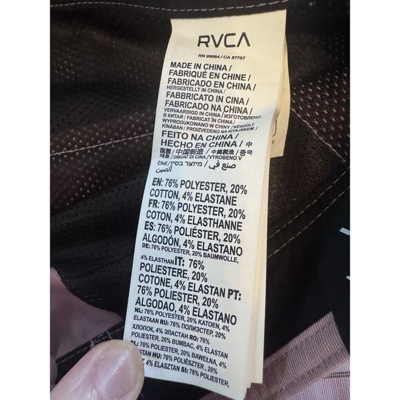 RVCA Standard Curran Swim Trunks Board Shorts Purple Sz 36 Mid Length 18" NWT - Picture 14 of 16